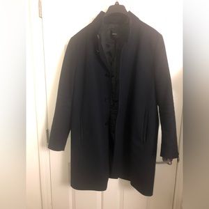 THEORY Men’s Wool Peacoat - Navy Blue